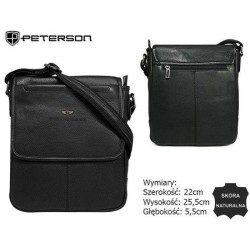 Vīriešu plecu soma PETERSON dabīgā āda
