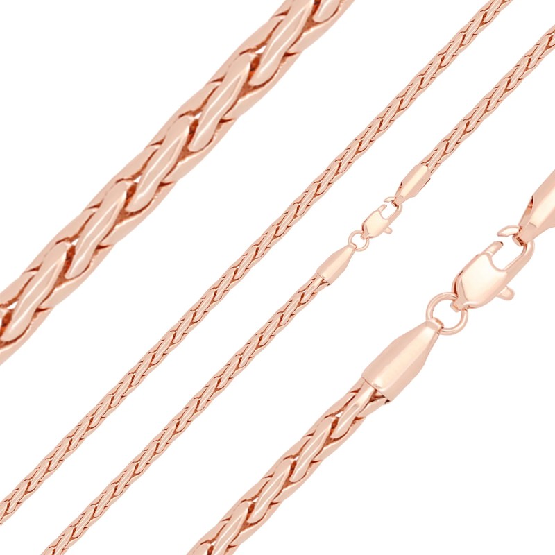 Apzeltītā ķēdīte Plānu Spiga kviešu vārpas posmu pinums