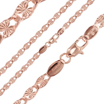 Apzeltītā ķēdīte Iegravētu saules staru ovālu posmu virkne