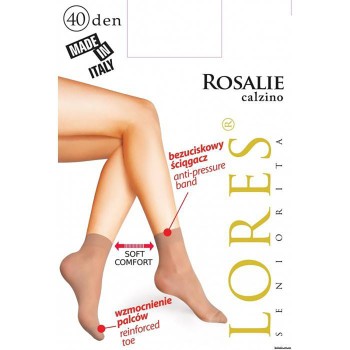 LORES Rosalie calzino zeķes 40DEN caurspīdīgas ar elastānu un pretspiediena gumiju