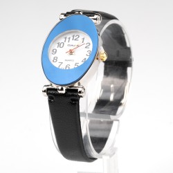 OMAX rokas pulkstenis sieviešu ovālā forma ar ādas siksnu 2,2x3,5cm