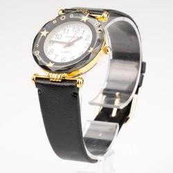 OMAX rokas pulkstenis Ø3cm ar ādas siksnu