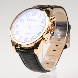 OMAX rokas pulkstenis vīriešu Ø4,6cm ar ādas siksnu