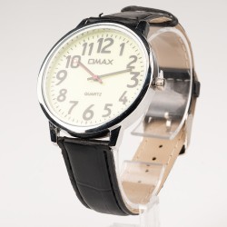 OMAX rokas pulkstenis Ø4cm ar ādas siksnu