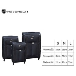 Koferis PETERSON melns (polyester)