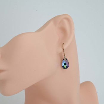 SWAROWSKI auskari apzeltīti (lāsīte)