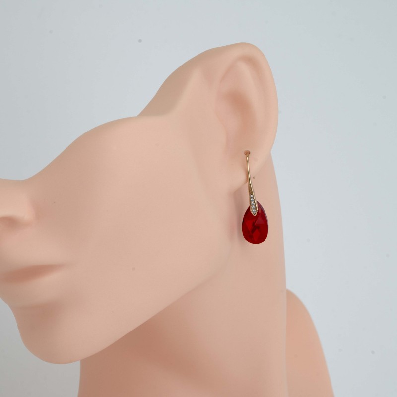 SWAROWSKI auskari apzeltīti (lāsīte)