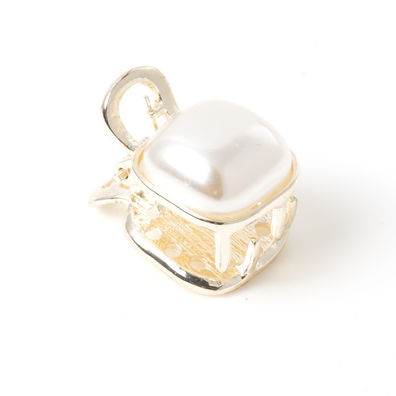 Matu sprādze-KRĀBIS ar dekoru 2,3*2,7cm