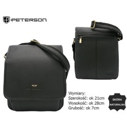 Vīriešu plecu soma PETERSON dabīgā āda