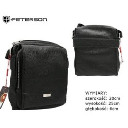 Vīriešu plecu soma PETERSON dabīgā āda