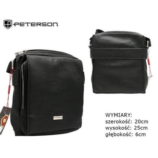Vīriešu plecu soma PETERSON dabīgā āda Vīriešu plecu soma PETERSON dabīgā āda