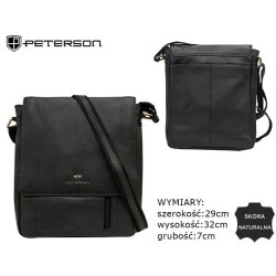 Vīriešu plecu soma PETERSON dabīgā āda