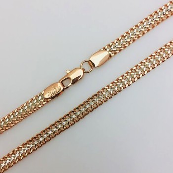 Apzeltītā ķēdīte Kubas divvirzienu dubulto posmu pinums