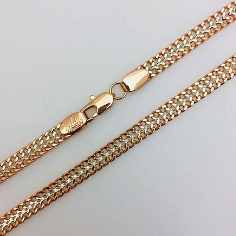 Apzeltītā ķēdīte Kubas divvirzienu dubulto posmu pinums