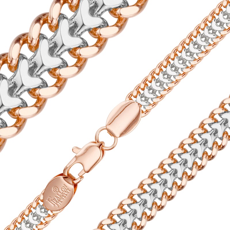 Apzeltītā ķēdīte Kubas divvirzienu dubulto posmu pinums