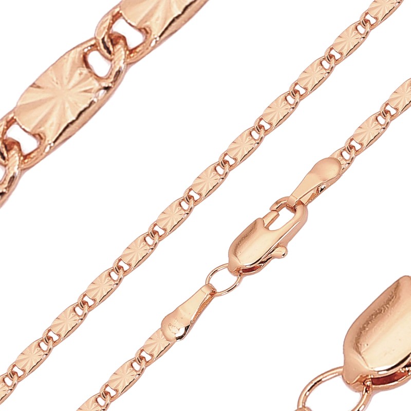 Apzeltītā ķēdīte Masīvā gliemežvāka ar saules staru gravējumu posmu virkne