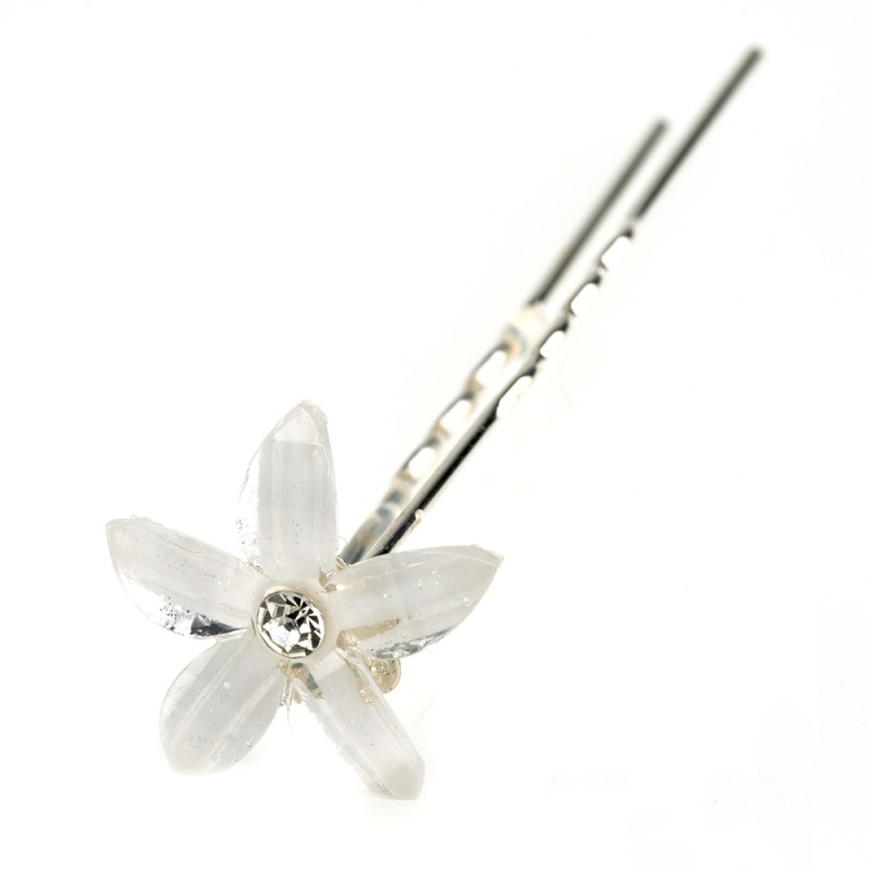 Matadata dekoratīva puķe ar baltu kristālu