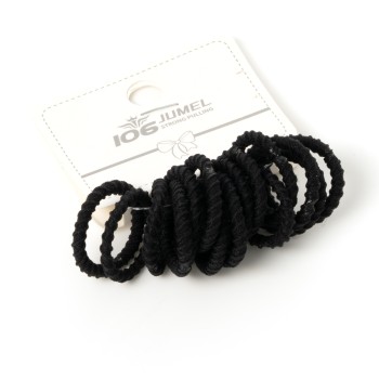 Matu gumiju komlekts (15gab.) Ø1.5cm melnas Jumel