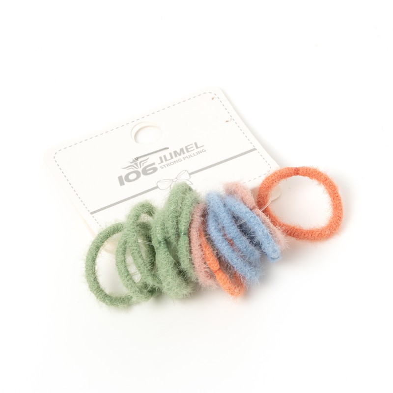 Matu gumiju komlekts (15gab.) Ø1.5cm pasteļkrāsas Jumel