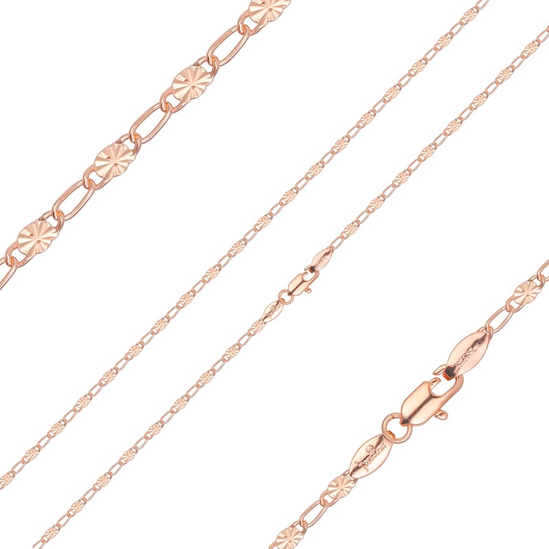 Apzeltītā ķēdīte Iegravētu saules staru(Sunburst Sequin) posmu virkne