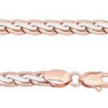 Apzeltīta rokassprādze Spiga posma ar centrālu riepas nospiedumu pinumu virkne