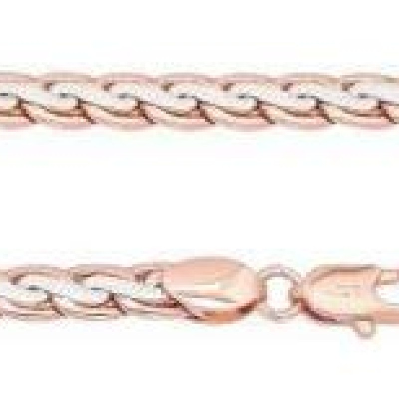 Apzeltīta rokassprādze Spiga posma ar centrālu riepas nospiedumu pinumu virkne