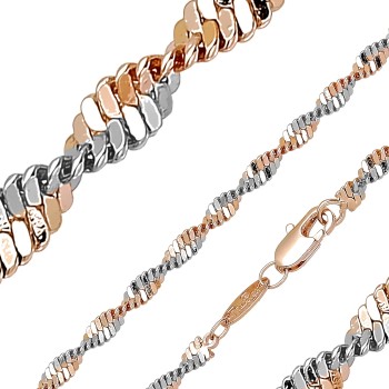 Apzeltīta rokassprādze Singapūras dubulto posmu pinums