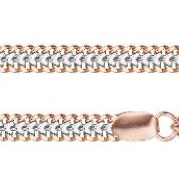 Apzeltīta rokassprādze Kubas divvirzienu dubulto posmu pinums