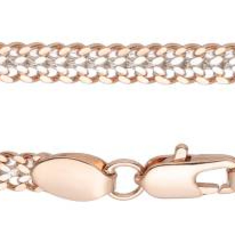 Apzeltīta rokassprādze Kubas divvirzienu dubulto posmu pinums