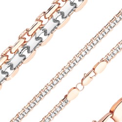 Apzeltīta rokassprādze Bismarks enkura aušanas dubulto posmu pinums