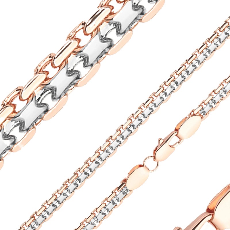 Apzeltīta rokassprādze Bismarks enkura aušanas dubulto posmu pinums