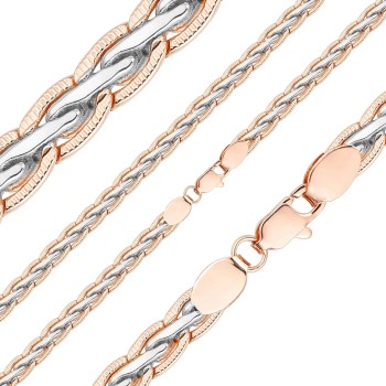 Apzeltītā ķēdīte Spiga kviešu vārpas vīto posmu ar grāvējumu pinums