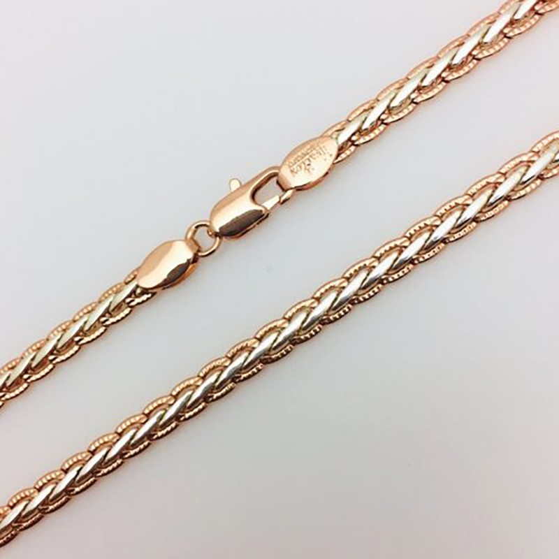 Apzeltītā ķēdīte Spiga kviešu vārpas vīto posmu ar grāvējumu pinums