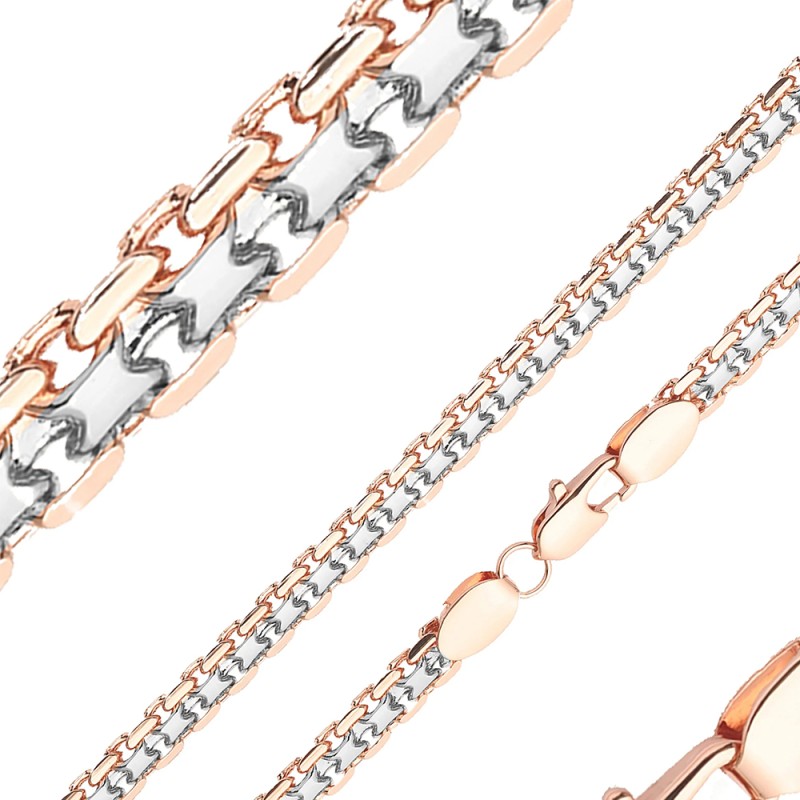 Apzeltītā ķēdīte Bismarks enkura aušanas dubulto posmu pinums