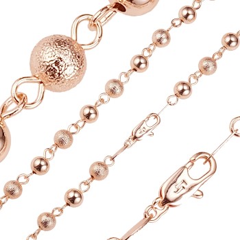 Apzeltīta rokassprādze Glancētu un matētu bumbiņu posmu virkne