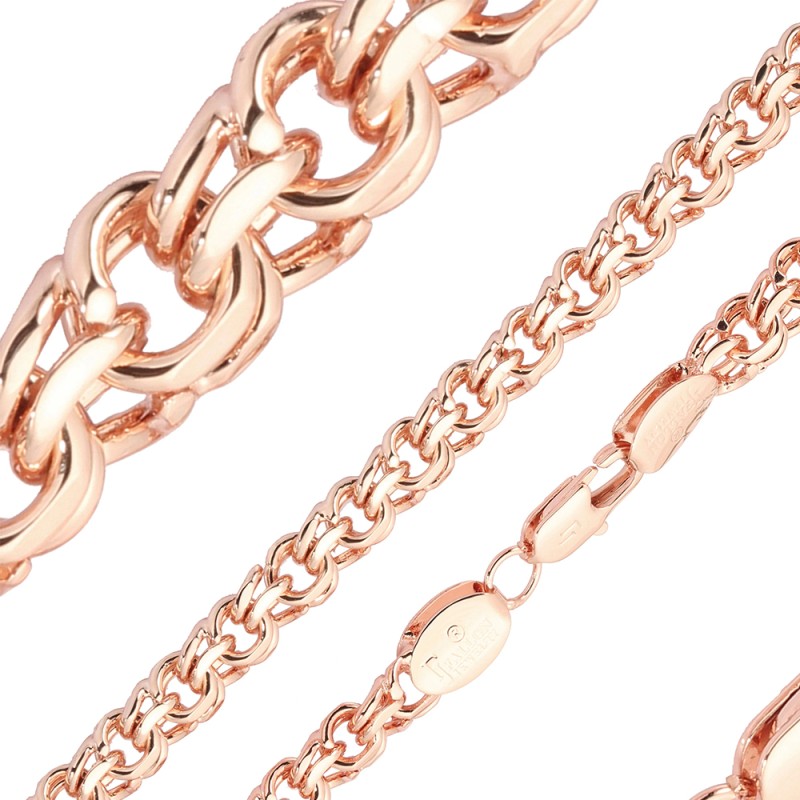 Apzeltītā ķēdīte Bismarks pinums dubultais rolo