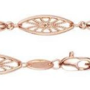 Apzeltītā ķēdīte Iestrādātu ovālajā rāmī mozaīkas fancy tīkla posmu un ovālu posmu virkne