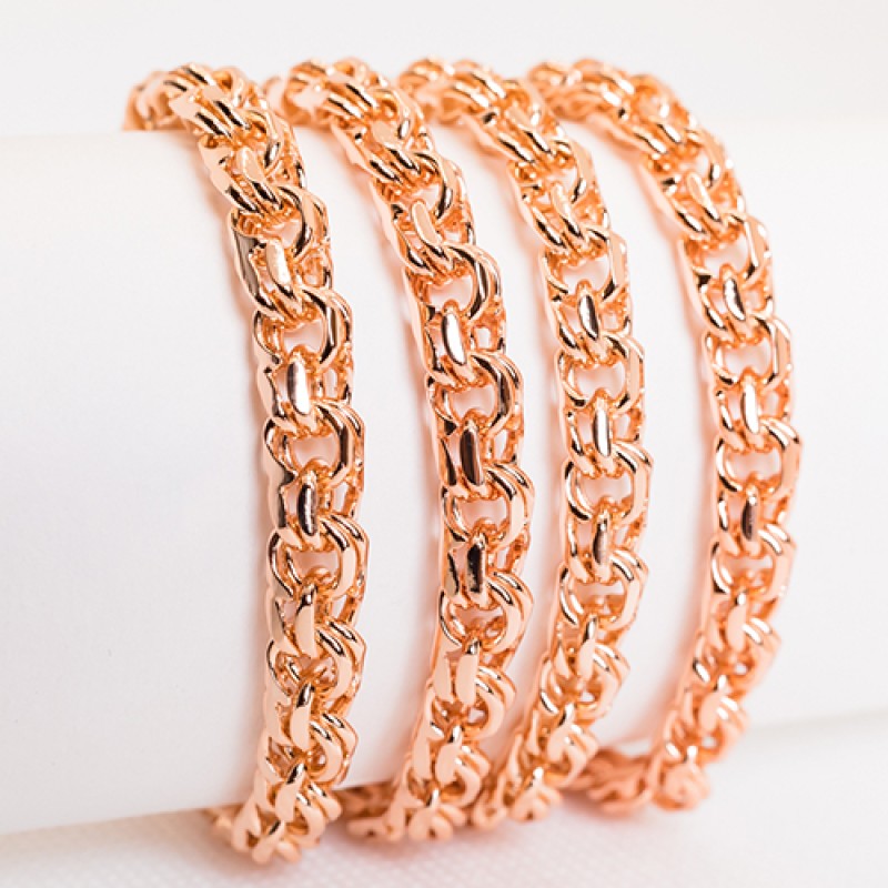 Apzeltītā ķēdīte Bismarks pinums dubultais rolo