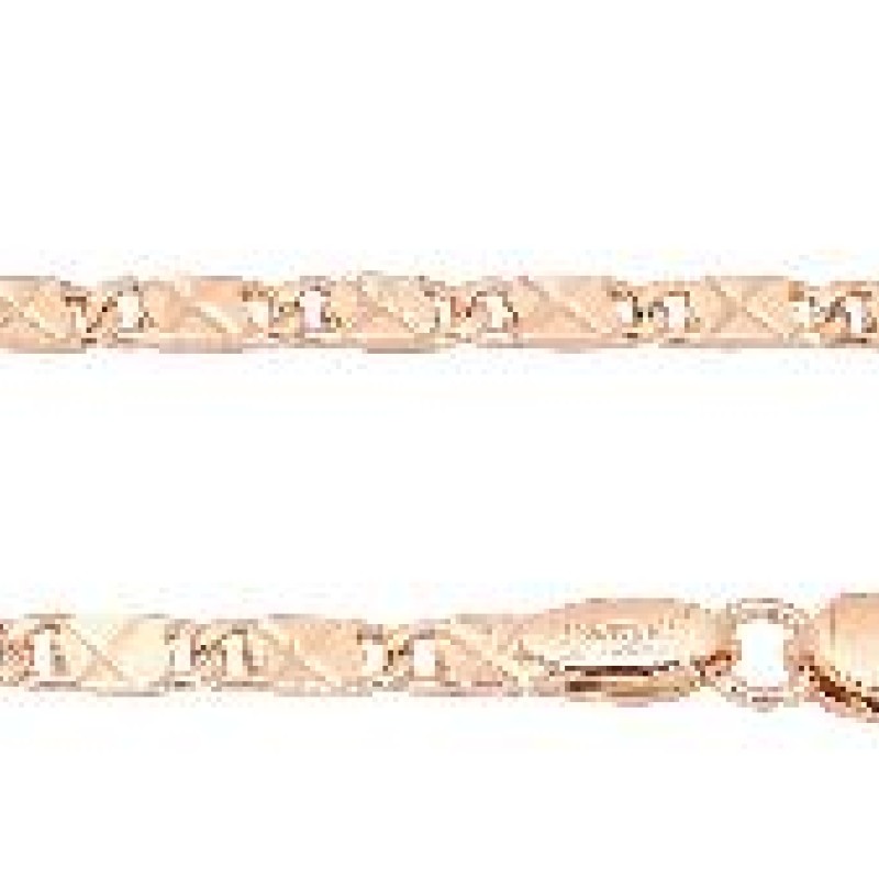 Apzeltītā ķēdīte Masīvā gliemežvāka ar krustu X gravējumu posmu virkne