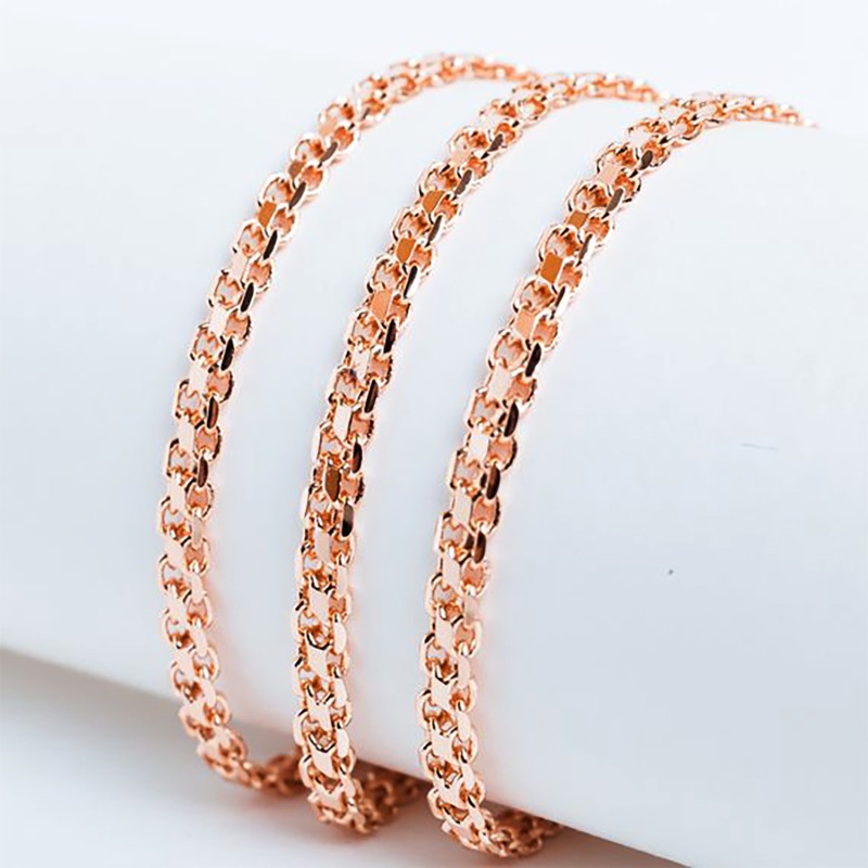 Apzeltītā ķēdīte Bismarks enkura aušanas dubulto posmu pinums