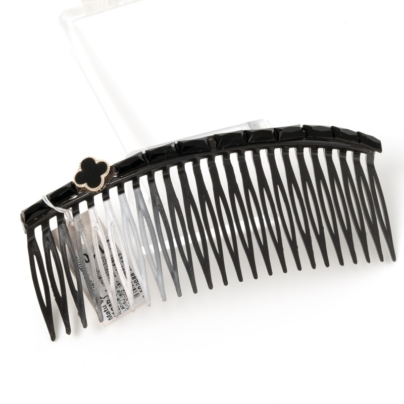 Matu sprādze-ķemme ar rotu (āboliņa lapa) Bissumia