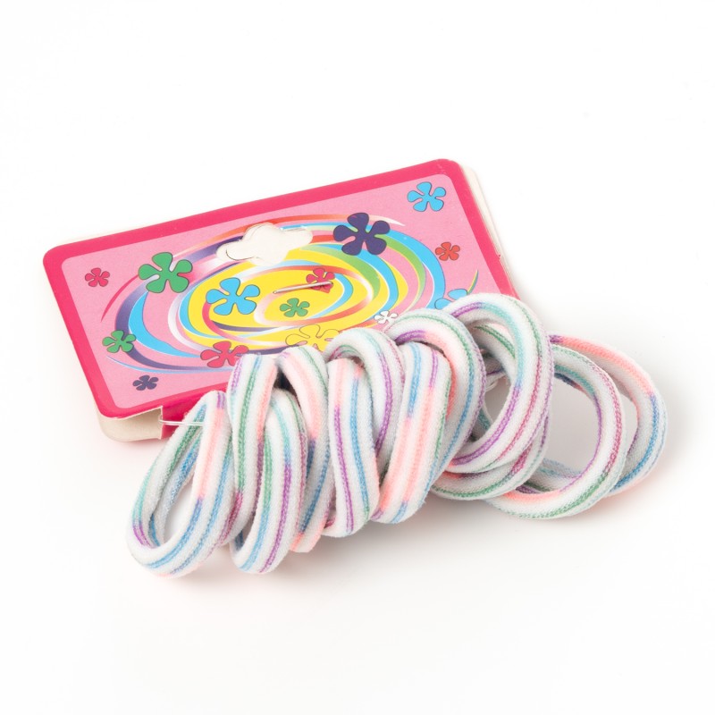 Matu gumiju komlekts  (12gab.) Ø2cm strīpainas