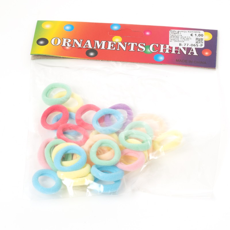 Matu gumiju komlekts (30 gab.) Ø2cm