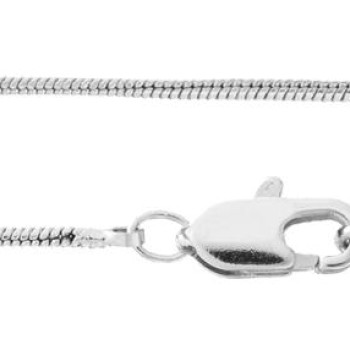 Ķēdīte ar rodija pārklājumu Plānu čūskas skeleta posmu virkne