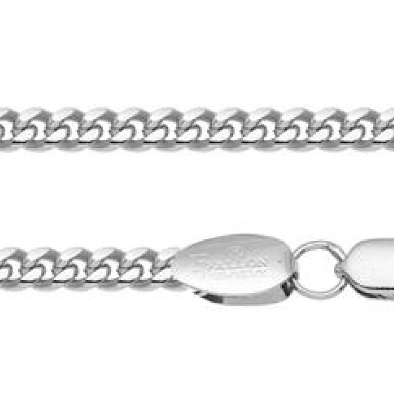 Ķēdīte ar rodija pārklājumu Klasisks Maiami stila pinums