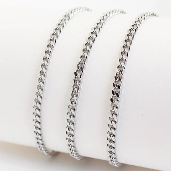 Ķēdīte ar rodija pārklājumu Klasisks Maiami stila pinums