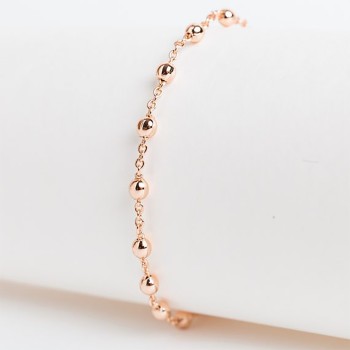 Apzeltīta rokassprādze  Bumbiņu un gredzenu posmu virkne