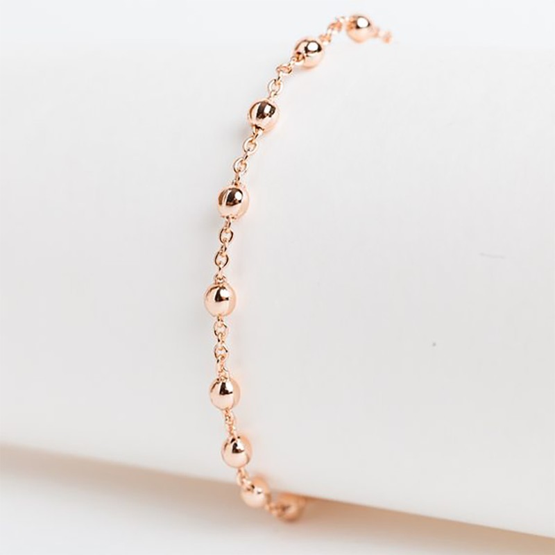 Apzeltīta rokassprādze  Bumbiņu un gredzenu posmu virkne