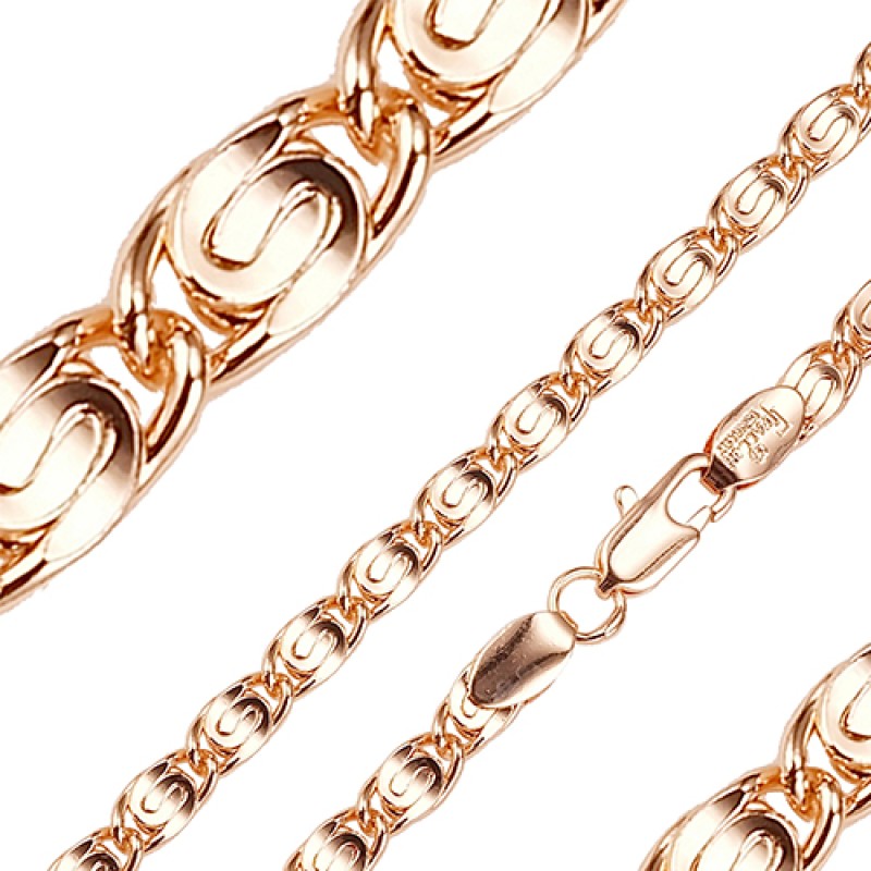 Apzeltītā ķēdīte Klasiskā saplacinātu gliemežu posmu virkne