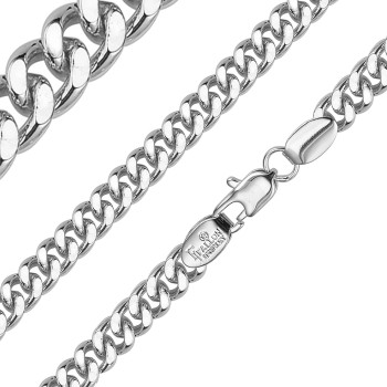 Ķēdīte ar rodija pārklājumu Klasisks Maiami stila pinums